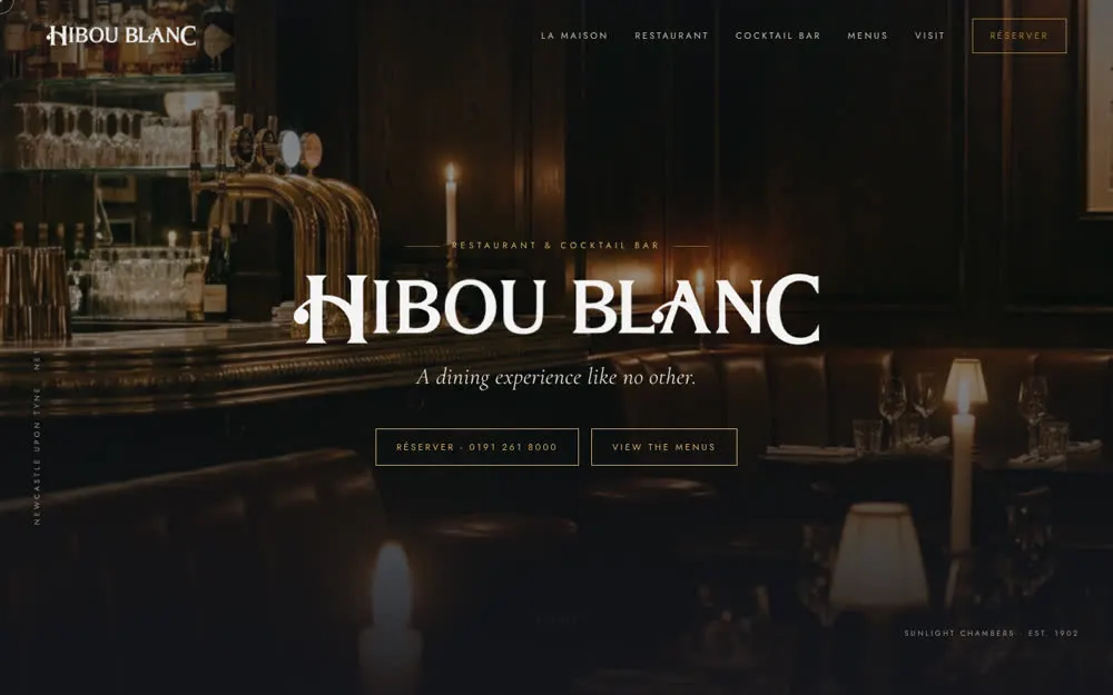 Hibou Blanc venue site concept