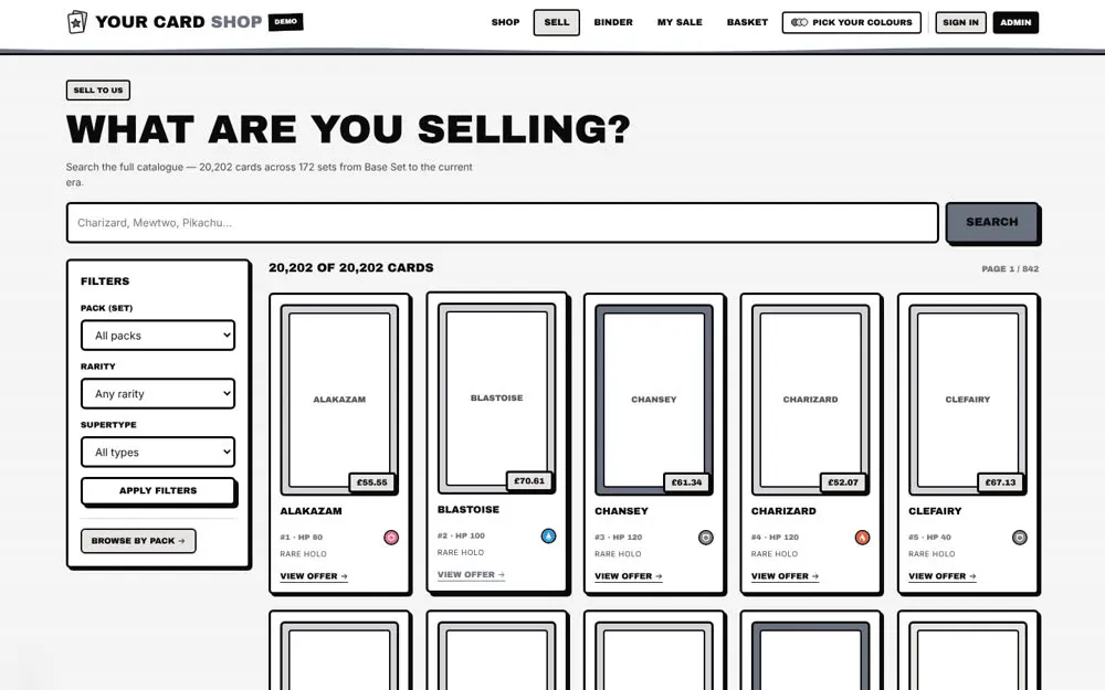 Buylist: search 20,202 cards and see an instant offer