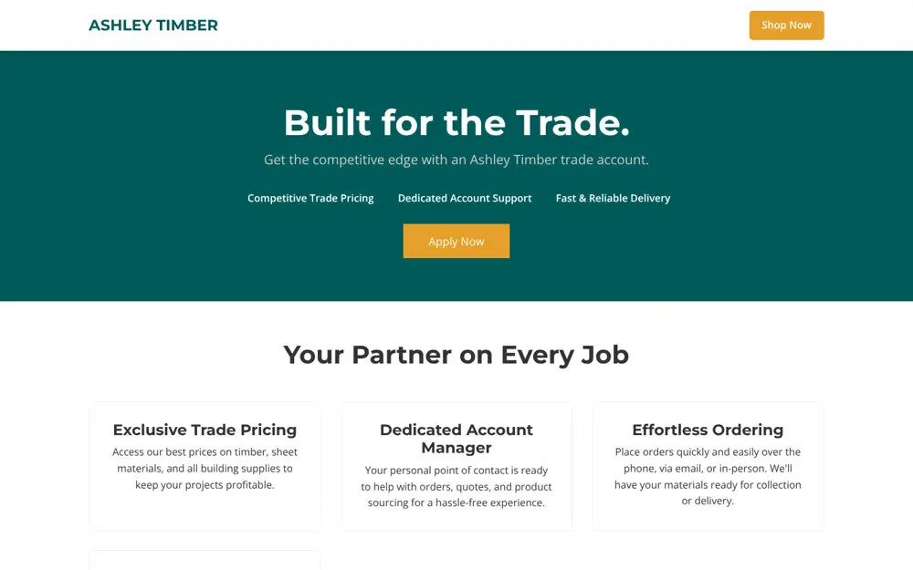 Trade page