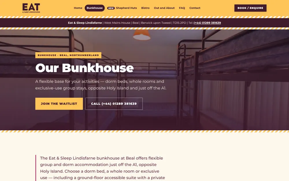 The bunkhouse page