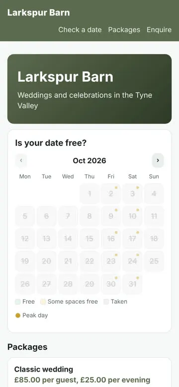 Events kit on a phone