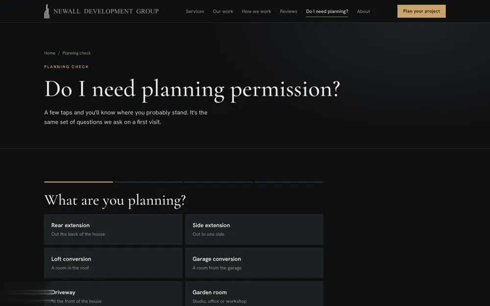 'Do I need planning permission?' quick checker