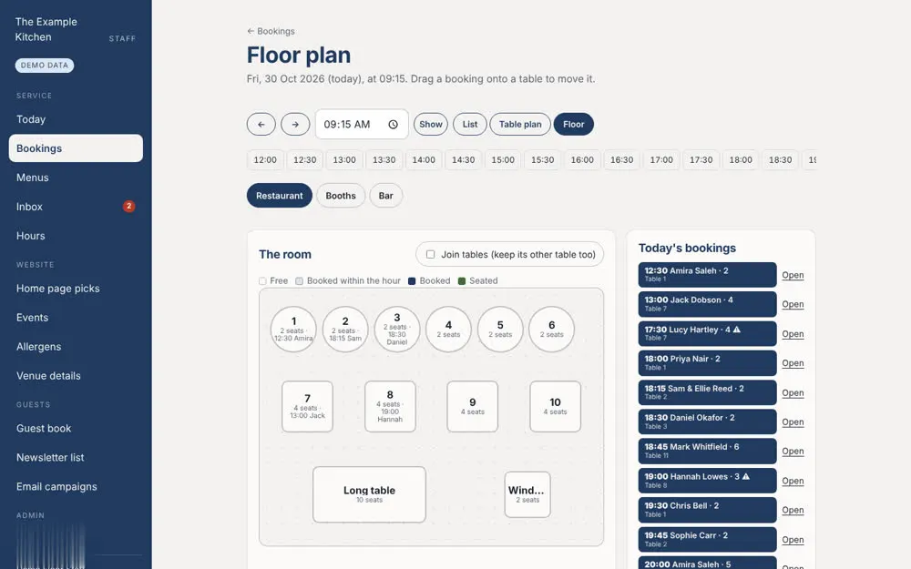 Drag-and-drop floor plan