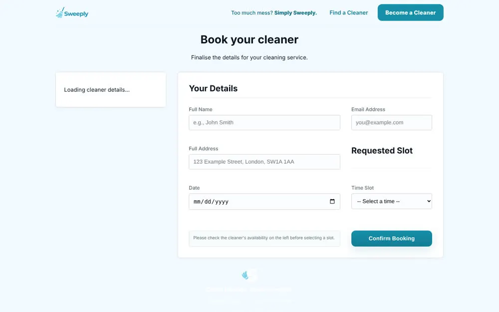 Book a cleaner
