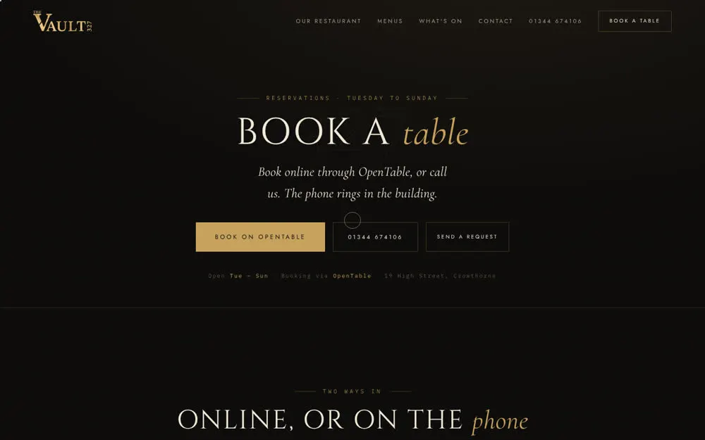Book a table
