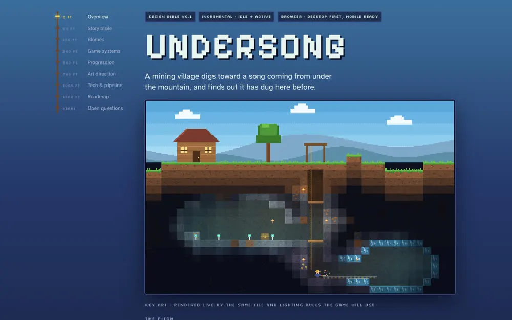 The design bible with live-rendered key art