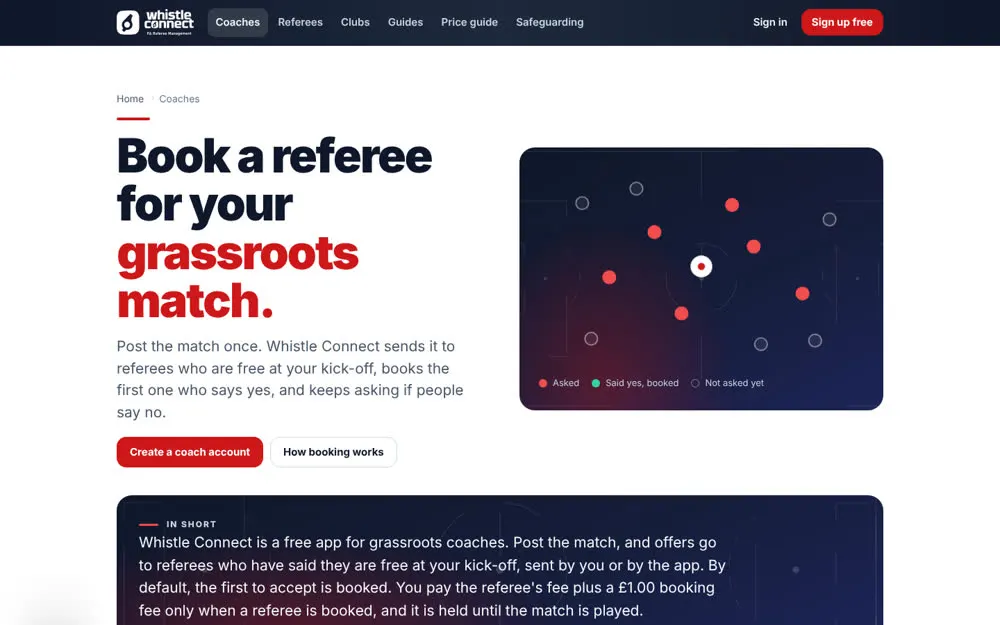 For coaches: book a referee